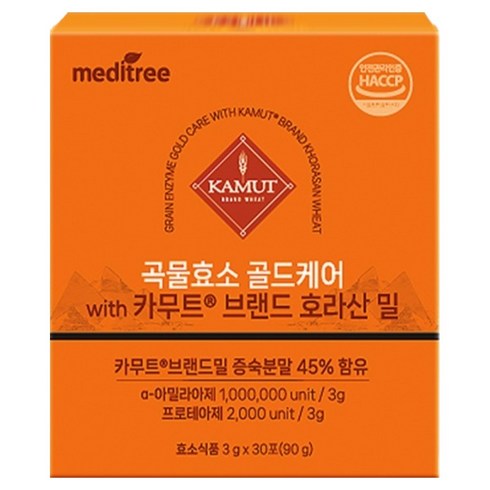 메디트리 곡물효소 골드케어 위드 카무트 브랜드 호라산밀, 90g, 1개