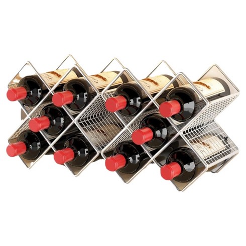 올파라존 예쁜 안전한 와인랙 255 x 170 x 255 mm, 실버, 2개