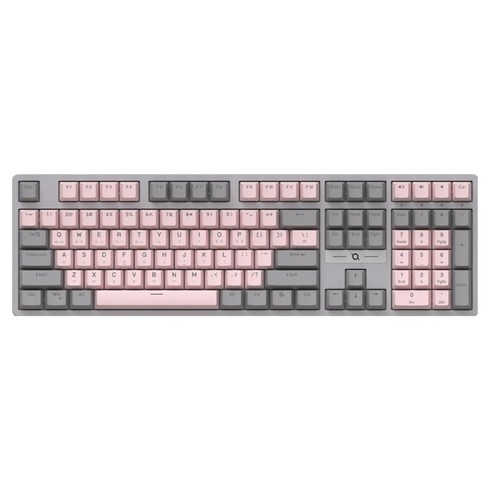 COX 교체축 게이밍 기계식 키보드, Gray + Pink, CK580, 갈축
