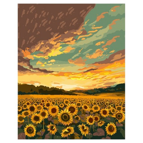 타미나요 세련된 DIY 그림그리기 30 x 40 cm, 선셋 해바라기, 1개