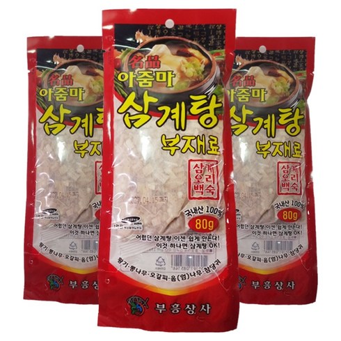숲애 명품 아줌마 삼계탕 백숙재료 티백형, 3개, 80g