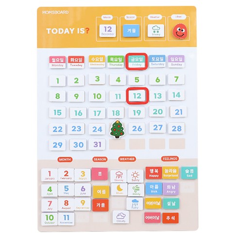 맘스보드 한영 NEW 캘린더 세트, 1세트, 108피스
