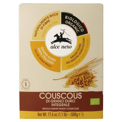알치네로 유기농 통밀 파스타 쿠스쿠스, 500g, 1개