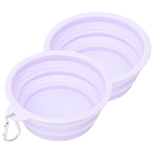 애와니 반려동물 접이식 휴대용 식기 M 650ml, 퍼플, 2개