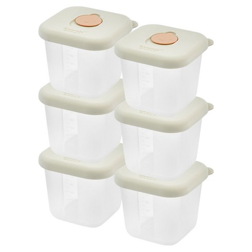 글라스락 베이비 큰용량 실리콘 이유식 용기, 280ml, cozy milk, 6개