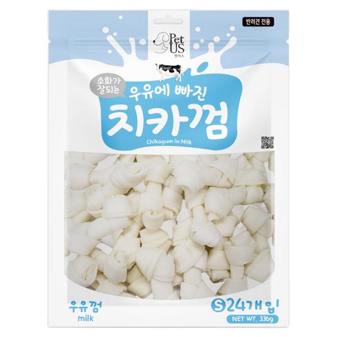펫어스 강아지 치카껌 간식, 336g, 1개, 우유