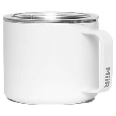 MiiR 캠프컵 236ml + 슬라이드 뚜껑, 화이트, 1개