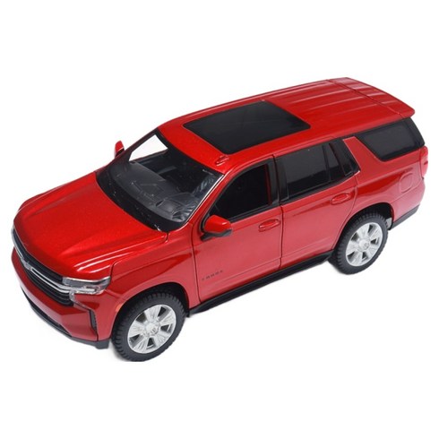 마이스토 1:26 2021 쉐보레 타호 SUV 자동차 다이캐스트 모형, 레드, 1개