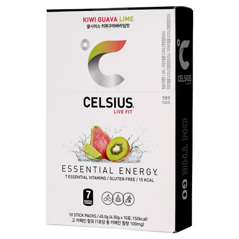 셀시어스 온더고 비타민 제로 에너지드링크 파우더 부스터 키위구아바라임맛, 4.5g, 10개입