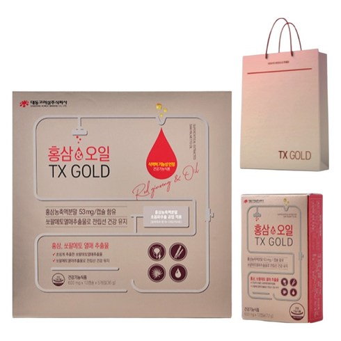 대동고려삼 홍삼오일 TX GOLD 36g + 쇼핑백, 1개, 60정