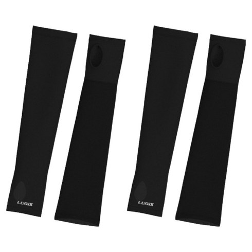루디스 남녀공용 아웃도어 에어플로우 UV차단 쿨 팔토시 세트 팔목형 LUPDUA01, BLACK, 2개