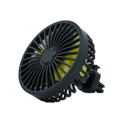리예 LED 차량용 송풍구 USB 선풍기, 블랙, F406