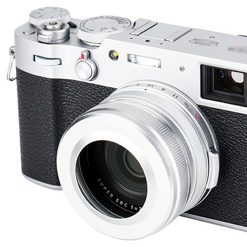 JJC 후지 X100VI X100V X100T X100F 카메라 베이직 원형 후드 실버, 1개, LH-JX100VII