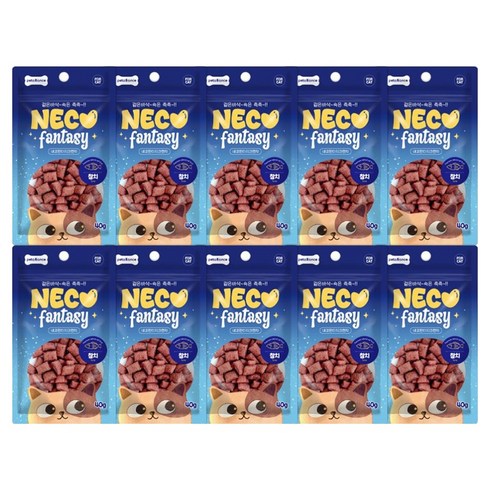 네코판타지 고양이 크런치 간식, 참치, 40g, 10개