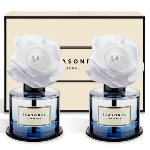 시즈넬 차량용 디퓨저 화이트 로즈 블루 120ml, 2개, 씨트로넬라향