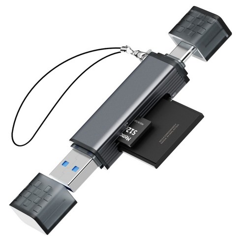 일리온 C타입 USB-A 3.0 SD카드 MicroSD카드 OTG 멀티 카드리더기, 메탈, 1개