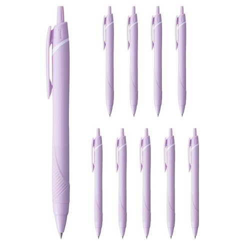 유니 제트스트림 소프트 컬러 볼펜 블랙잉크 0.7mm, 소프트퍼플, 10개