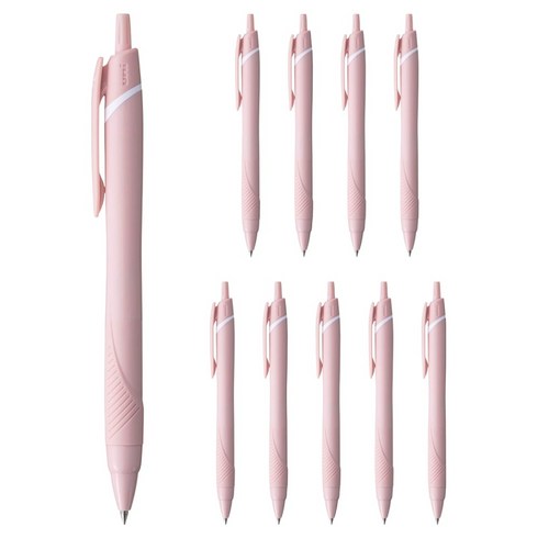 유니 제트스트림 소프트 컬러 볼펜 블랙잉크 0.7mm, 소프트핑크, 10개