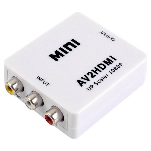 컴스 미니 AV to HDMI 컨버터 화이트 컴포지트 RCA 3선 영상 오디오 입력, 1개, YT-AH1P