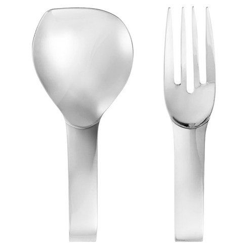 삼보넷 리빙 실버플레이티드 팩크드 12cm 2종 세트, 1세트, 스푼 + 포크
