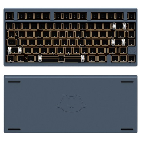 몬스타PC 기어 위캣7 베어본 풀알루미늄 QMK 볼캐치 유무선 블루투스 매크로 단축키 커스텀 키보드, 블루그레이, WECAT7, 제조사축
