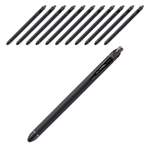 펜텔 에너겔 슬림 볼펜 0.5mm BLN435R1-A, 블랙, 12개