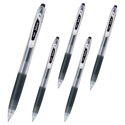 파이롯트 중성펜 쥬스 0.5mm, 블랙, 5개