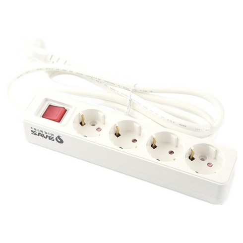 세이브에스 자동소화 멀티탭 일반형 4구 FKM-0024N, 1.5m, 화이트, 1개