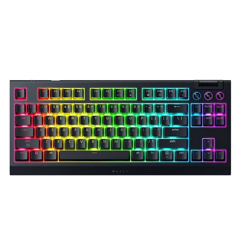 레이저 BlackWidow V4 TKL HyperSpeed 무선 텐키리스 키보드, Black, RZ03-0548, 오렌지축
