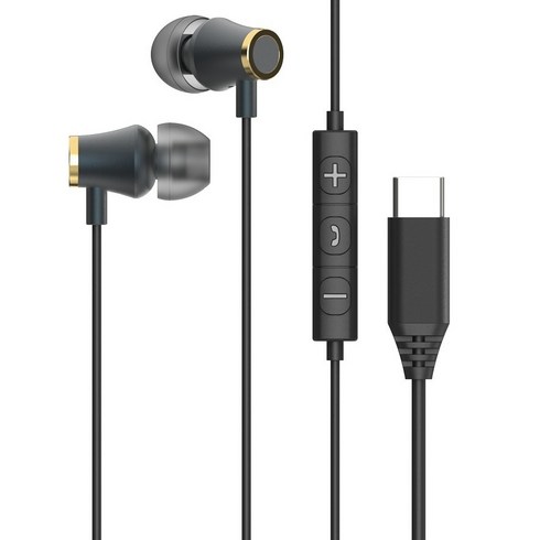 아이리버 C타입 노이즈캔슬링 알루미늄 유선 이어폰, ICP-G509, 블랙