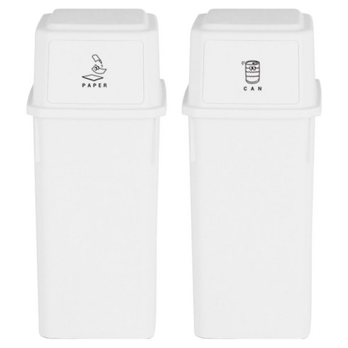 네이쳐리빙 피넛베리 데일리 재활용 분리수거함 60L x 2종 세트, 밀크화이트