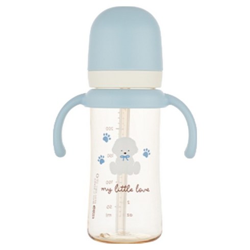 에디슨 유아용 리틀러브 PPSU 빨대컵, 250ml, 1개, 블루강아지