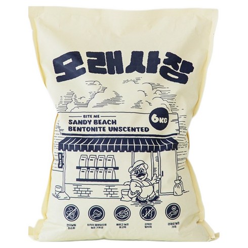 바잇미 모래사장 벤토나이트 고양이 모래, 6kg, 1개, 무향