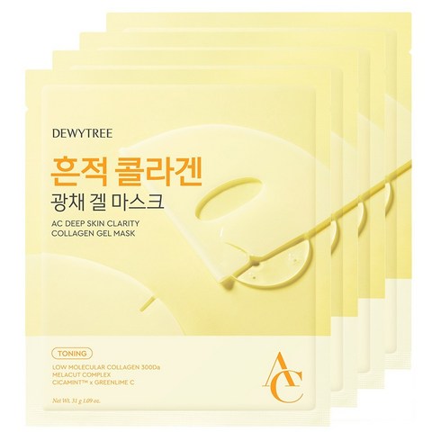 듀이트리 AC 딥 흔적 콜라겐 겔 마스크, 4개입, 1개