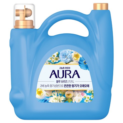 아우라 고농축 섬유유연제 블루 브리즈 본품, 5.5L, 1개