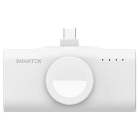 스마텍 2 IN 1 갤럭시 애플 워치충전 일체형 도킹 멀티 고속충전 미니 보조배터리 5000mAh C타입, STPB-NDW50, 화이트