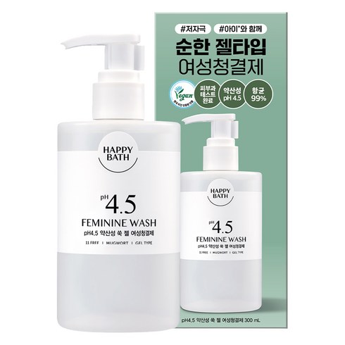 해피바스 pH 4.5 약산성 쑥 젤 여성청결제, 300g, 1개