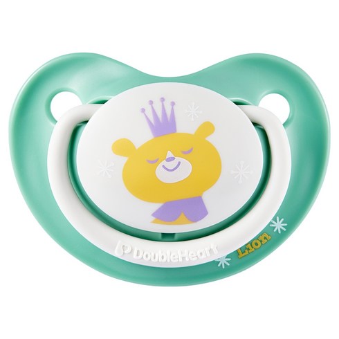 더블하트 디어프렌즈 뽐내는사자 노리개젖꼭지, S(0~3개월), 민트, 1개