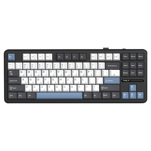 AULA 텐키리스 유무선 기계식 키보드, 인디고 블랙, F87Pro, 저소음 솜사탕축