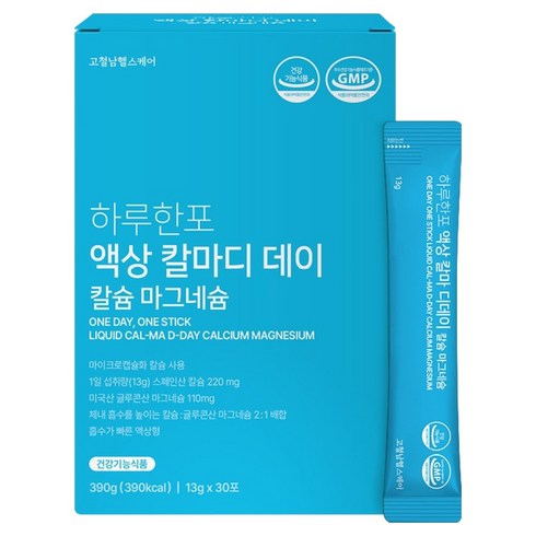 고철남헬스케어 하루한포 액상 칼마디 데이 칼슘 마그네슘 영양제 30p, 390g, 1개