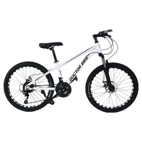 닥터바이크 F-24 ROCKET MTB 스틸 디스크 브레이크 14.8kg 신장 165~185cm, 멧화이트, 60.9cm(24인치)