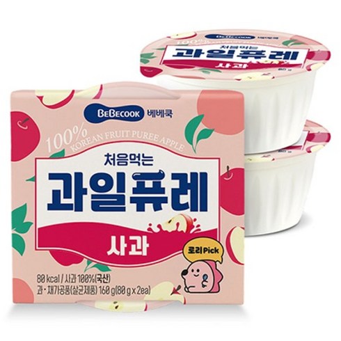 베베쿡 처음먹는 과일퓨레, 사과맛, 160g, 1개