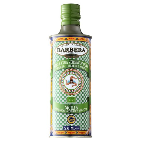 바르베라 시칠리아 유기농 엑스트라버진 올리브유, 500ml, 1개
