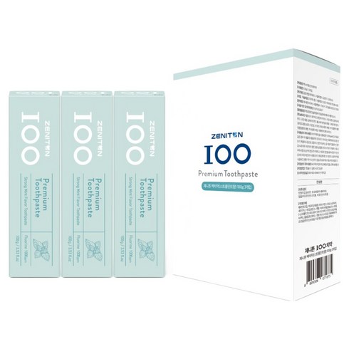 제니튼 백스트롱 민트향 치약, 100g, 1개입, 3개