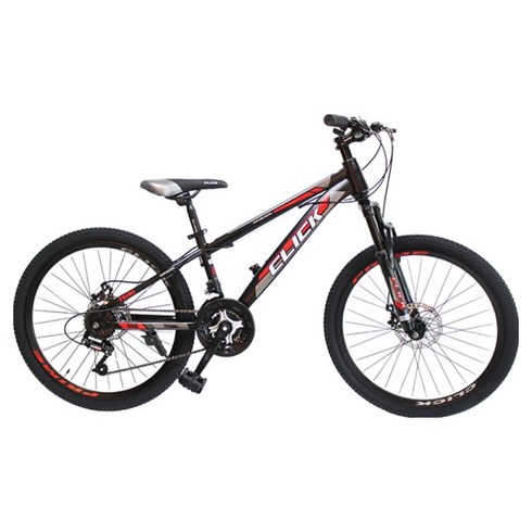 클릭 프라임24D MTB 스틸 디스크 브레이크 14kg 신장 150~160cm 방문설치, 블랙레드, 60.9cm(24인치)