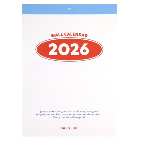 dailylike 2026 월 캘린더, 혼합색상, 1개