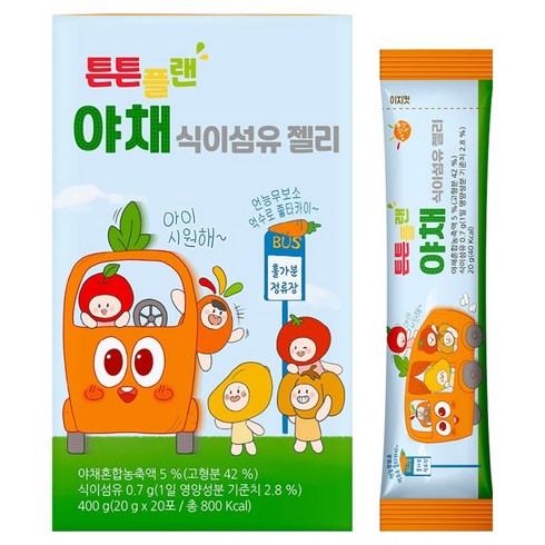 아람농장 튼튼플랜 식이섬유 야채 젤리 20p, 1개, 400g