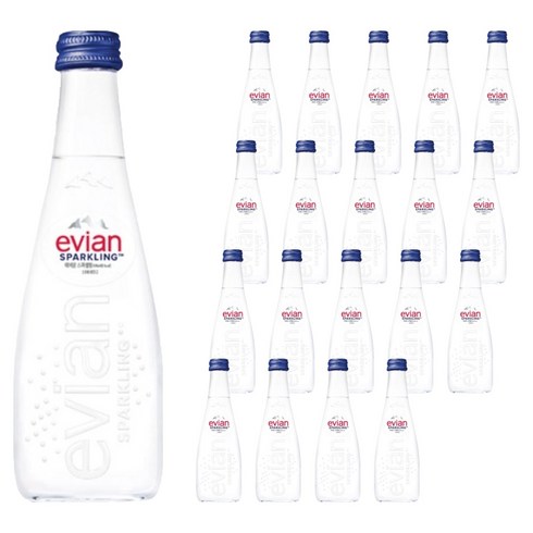 에비앙 스파클링 글라스 탄산수, 330ml, 20개
