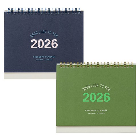 테이블토크 2026 캘린더 플래너 2종 세트, 올리브그린, 인디고블루, 1세트