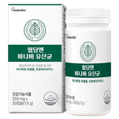 헬로바이오 혈당엔 바나바 유산균, 30정, 1개